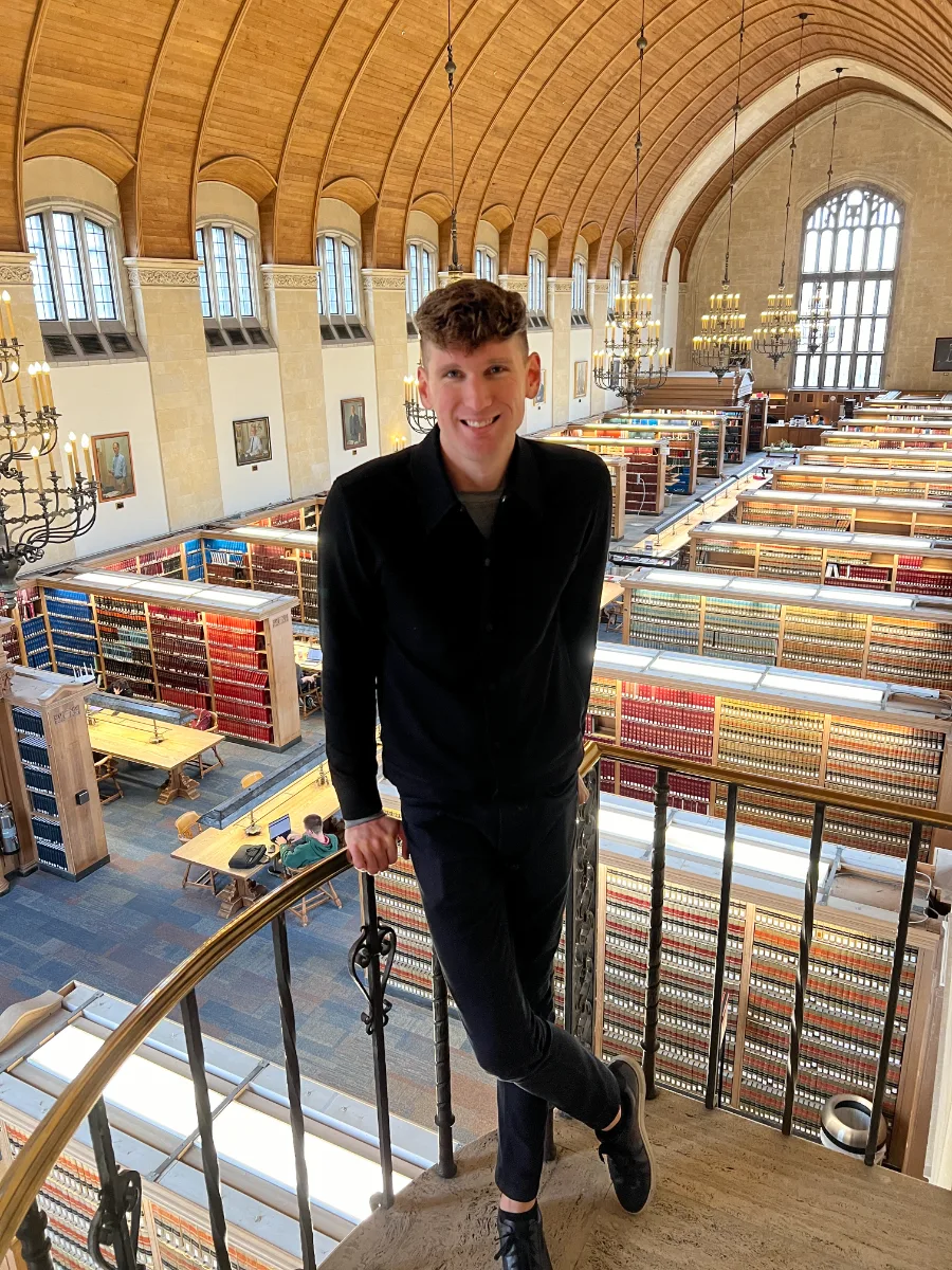 At the Cornell Law School library